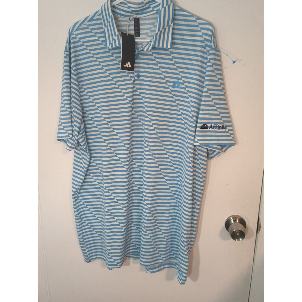 New With Tags Men’s Adidas Golf Mesh Print Polo XL Affinity Sleeve